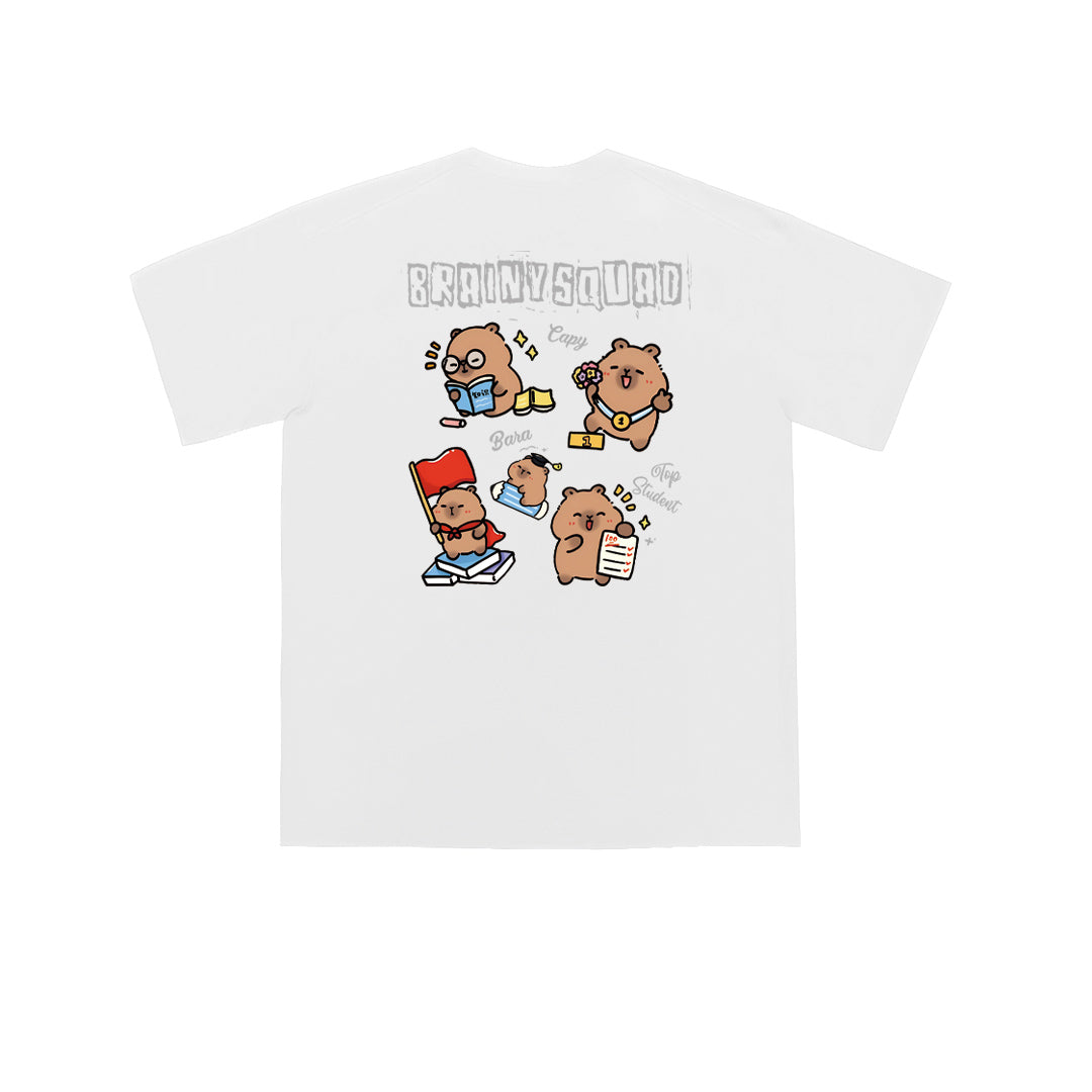 ”BRAINY SQUAD CAPYBARA" Oversized Tee - 3677
