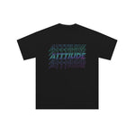 "Attitude" Reflective Print Drop-Shoulder Oversized Tee - 2696