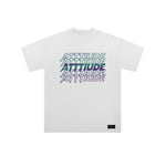 "Attitude" Reflective Print Drop-Shoulder Oversized Tee - 2696