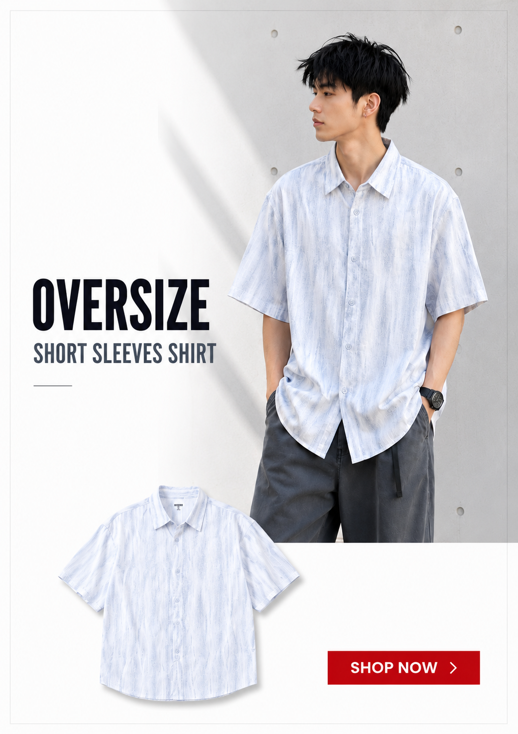 Oversized Short Sleeve Shirt 4521