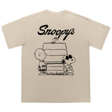 "Snoopy Charlie Woodstock" High Graded Odell Fabric Print Oversized Tee 2006