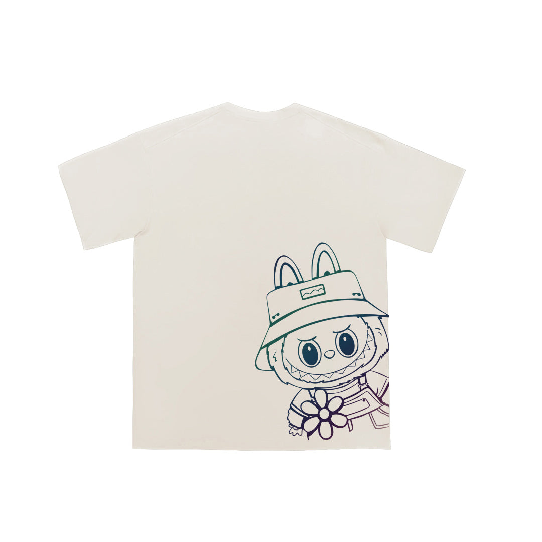 "Floral” Reflective Print Oversized Tee - 2088
