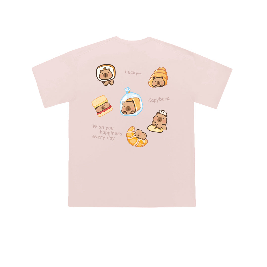 ”LUCKY CAPYBARA" Oversized Tee - 3670