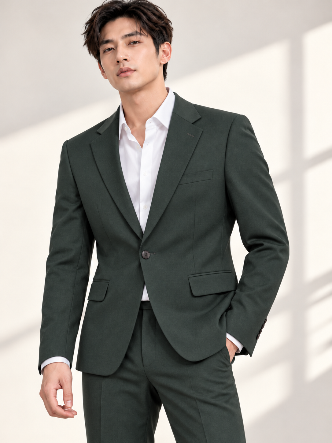 Men's Classic Tailored Blazer – Dark green 5064