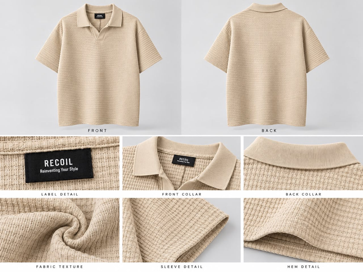 Premium Textured Polo Tee Apricot 4115
