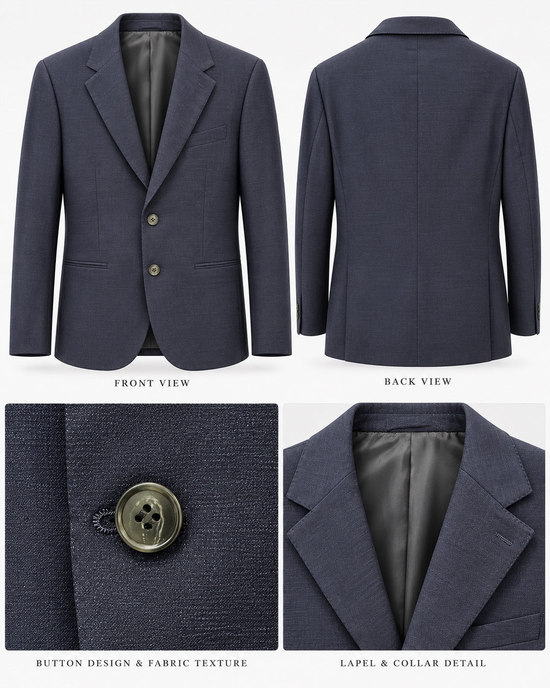 Signature Textured Blazer Navy 5073