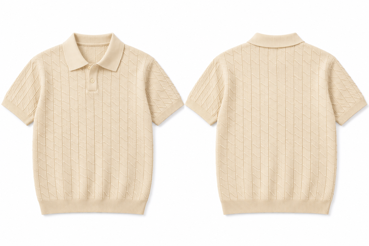 Premium Textured Knit Polo – APRICORT 41667
