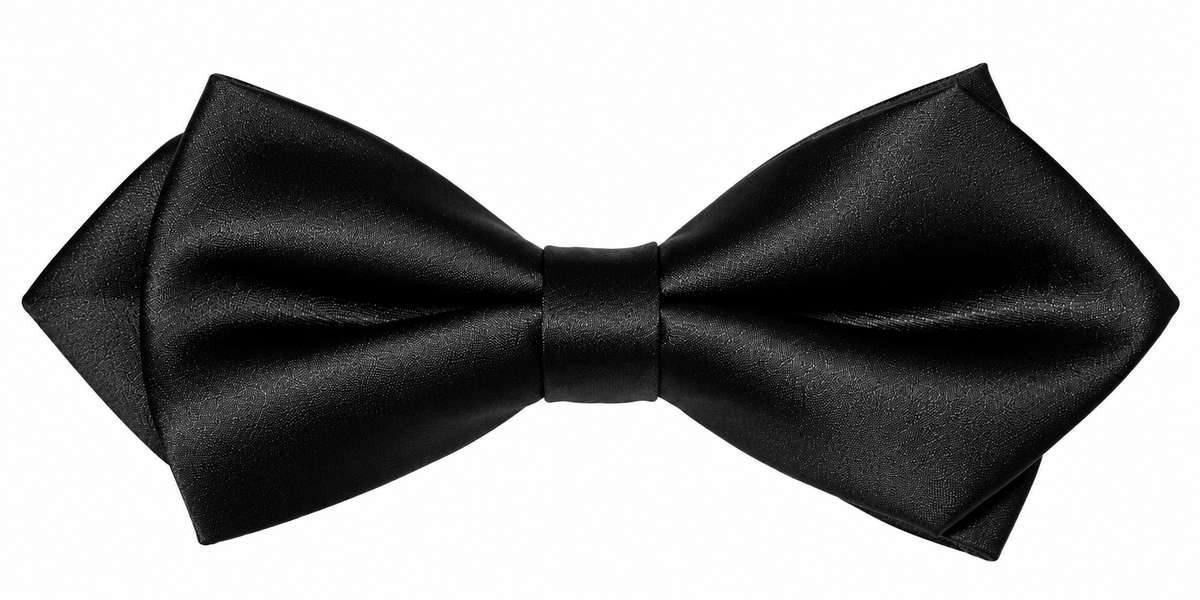 Premium Satin Bow Tie Black