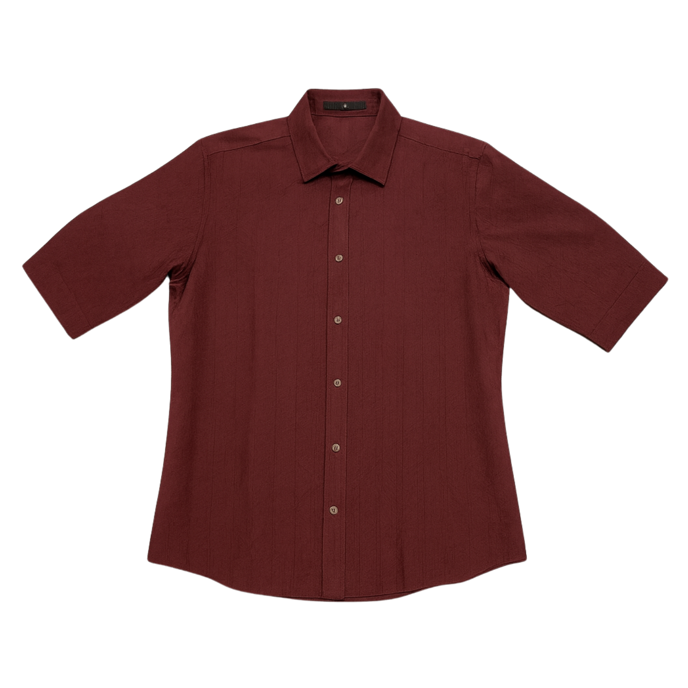 Dark Red 3/4-Sleeve Shirt 1212