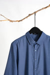 Plain Blue 3/4-Sleeve Shirt 1092