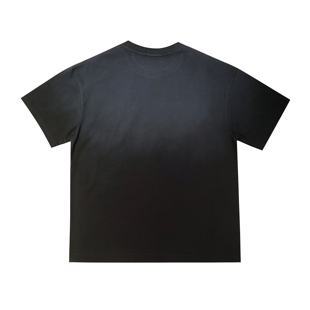 "Metallic Chrome Print" Revolution Oversized Tee - 3522 (Black)