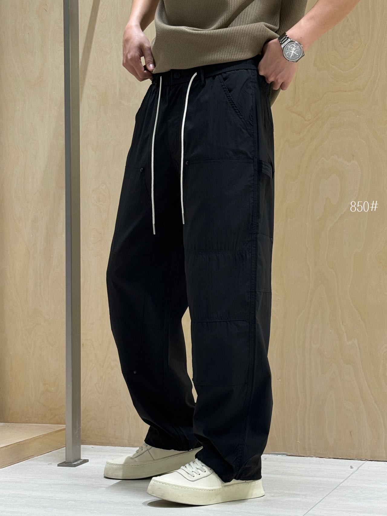 Black Lightweight Cargo Pants 850