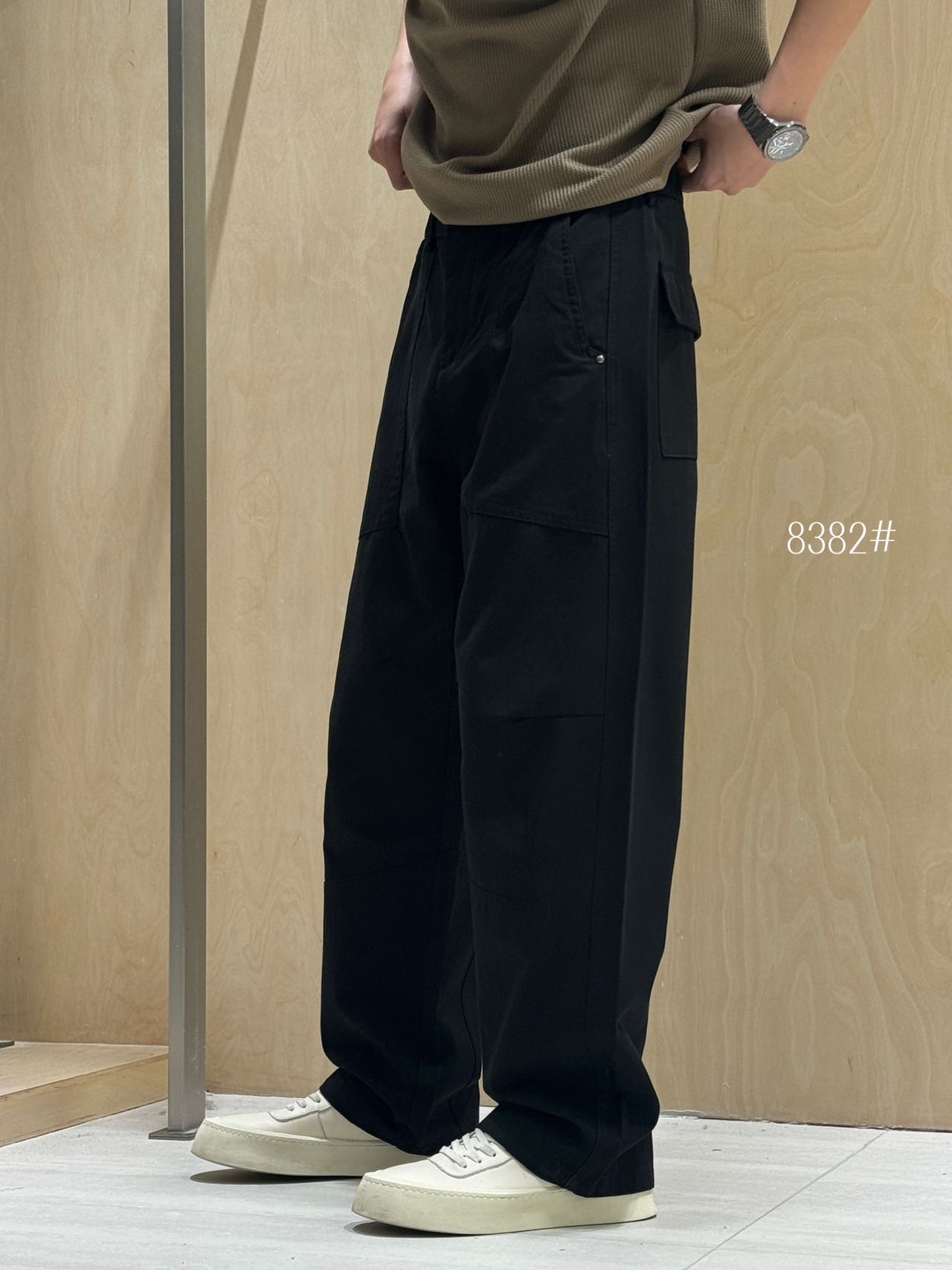 Black Cargo Pants 8382