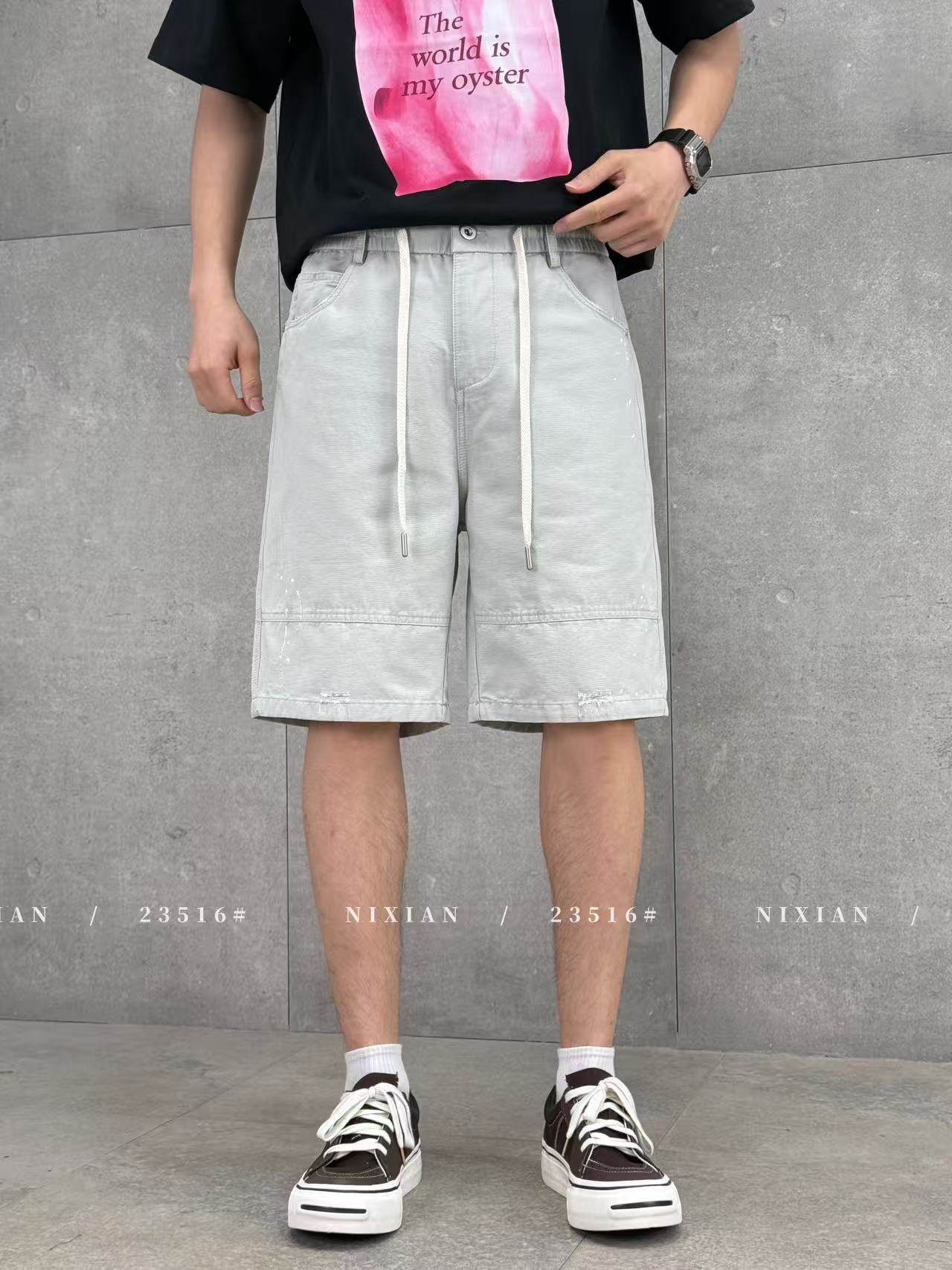 Grey Cargo Shorts 23516
