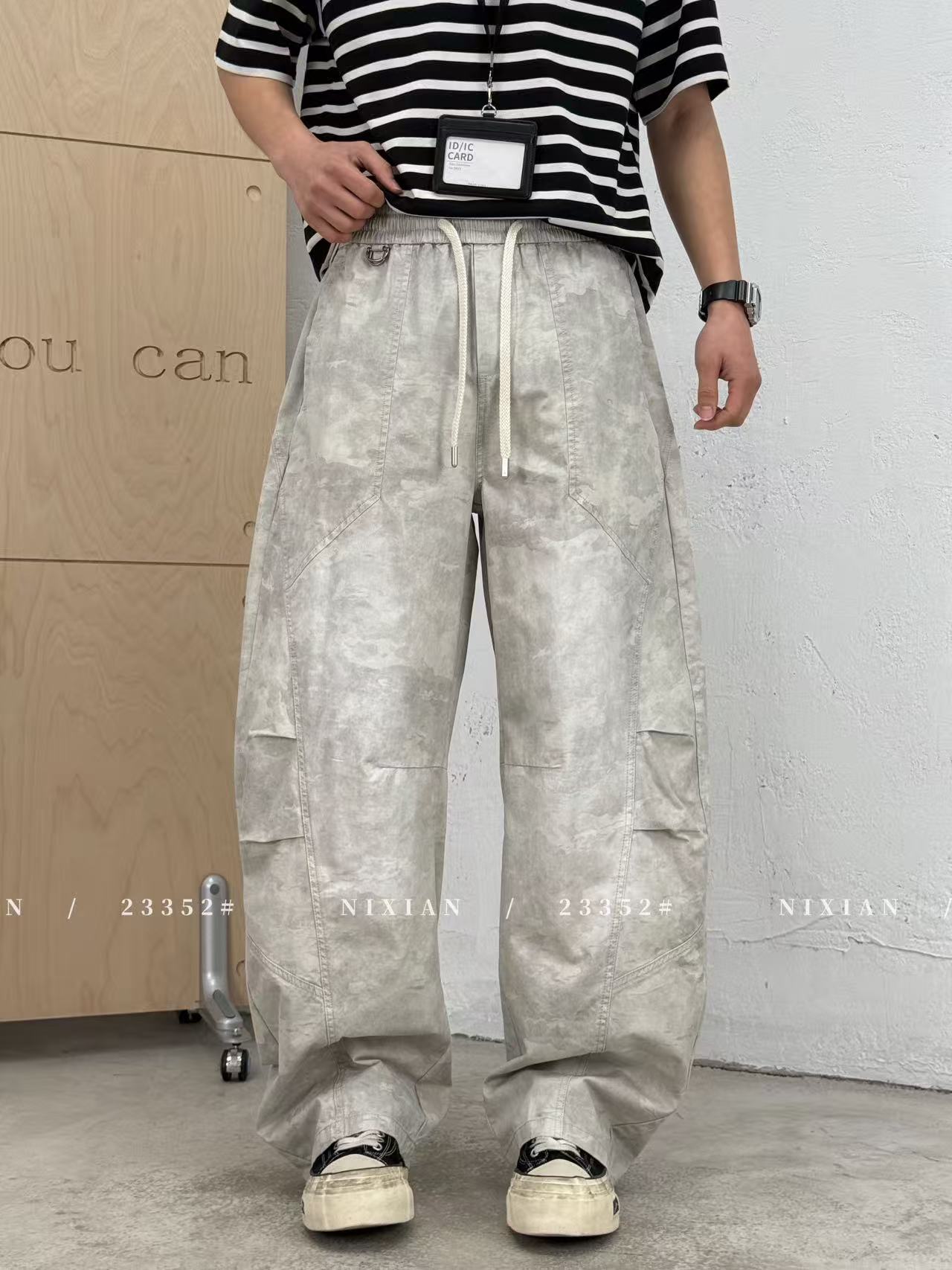 Grayish White Cargo Pants 23352
