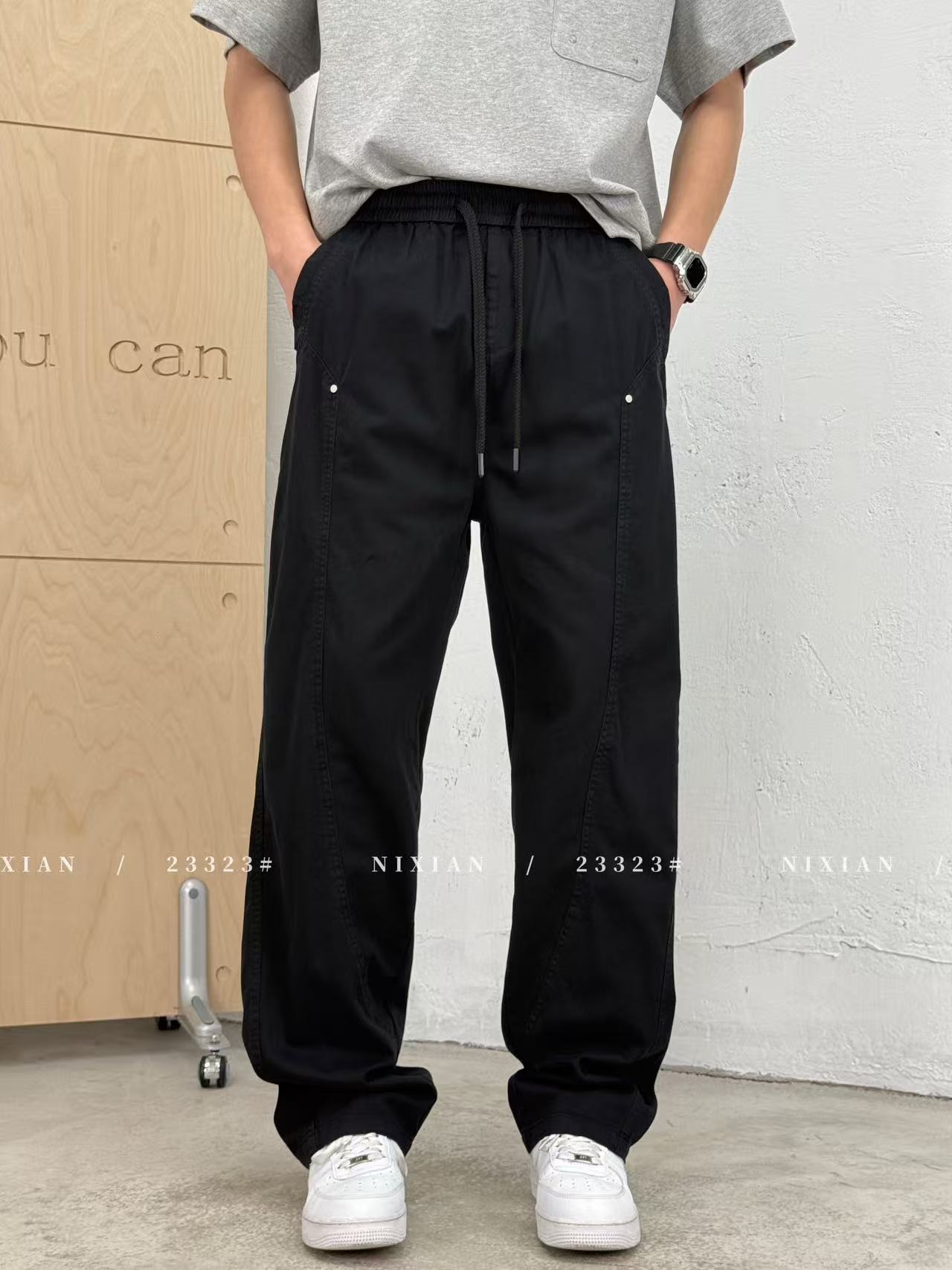 Black Cargo Pants 23323