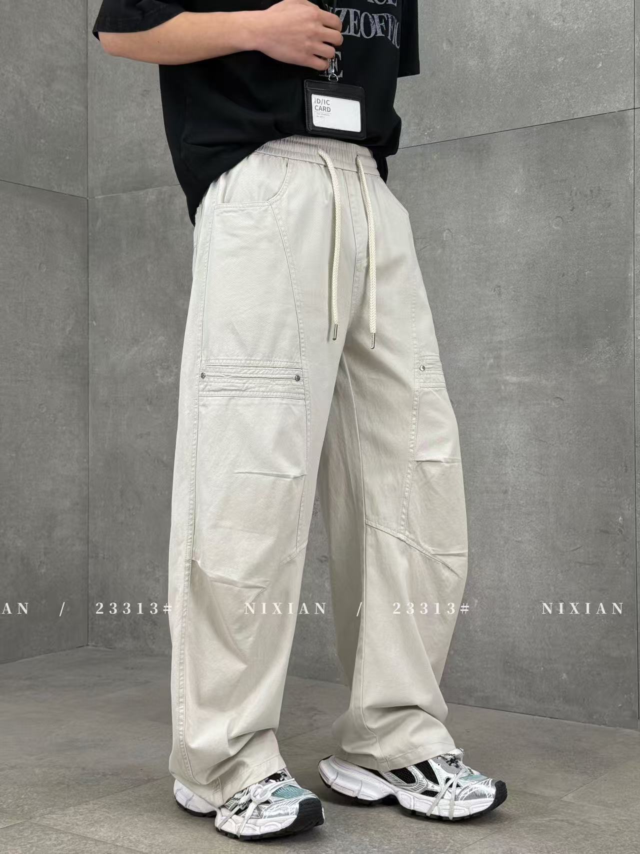 Grayish White Cargo Pants 23313
