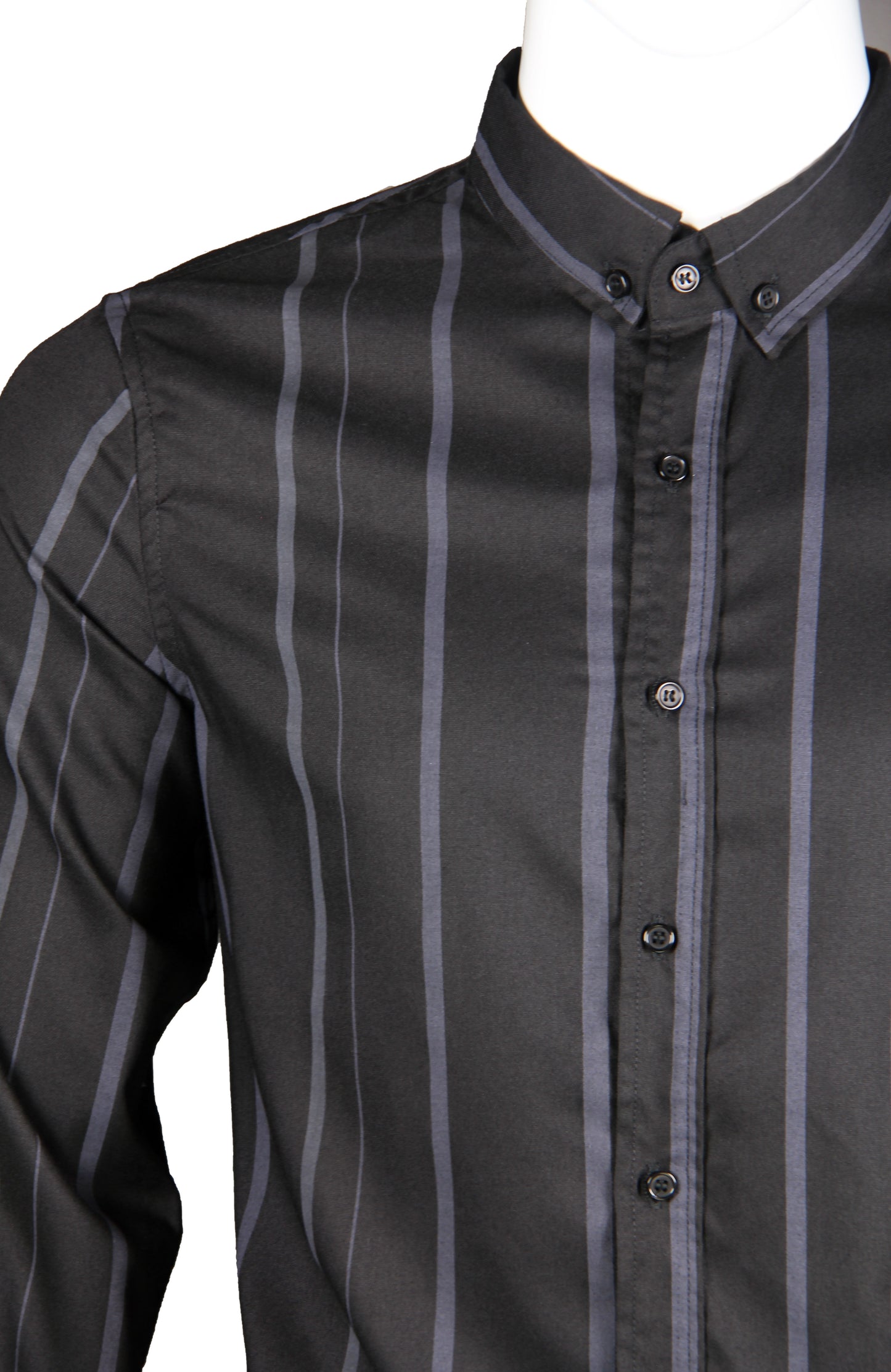 Long Sleeve Strips Shirt (Black) 1658