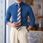 Long Sleeve Plain Shirt (Blue) 6285