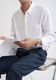 PLAIN Long Sleeve Shirt (WHITE) 6519