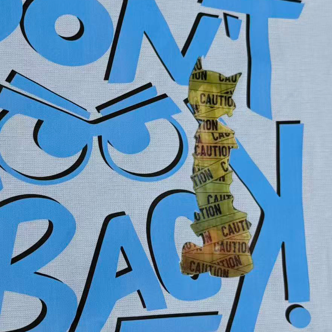 ”DON'T LOOK BACK" Double-Layer Illusion Oversized Tee -3760
