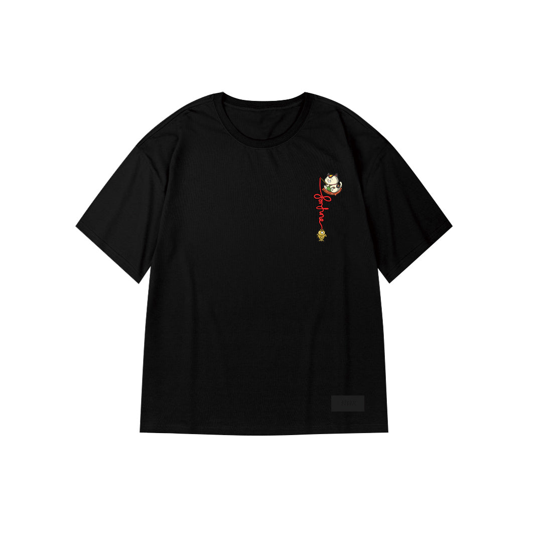 "Fortune Cat" Oversized Unisex Reflective Kids T-Shirt 26601