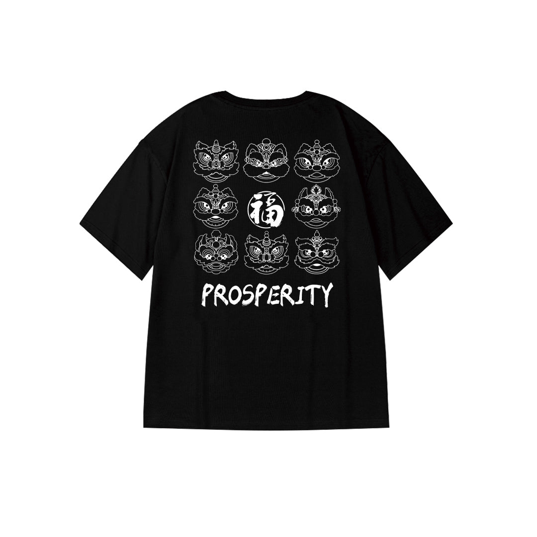 "Prosperity Lions" Oversized Tee - 2970