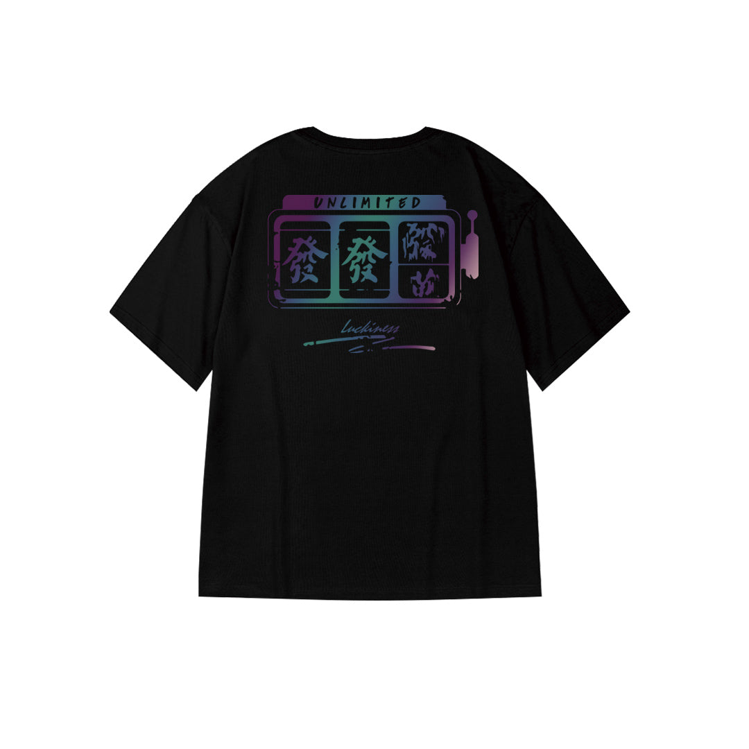 "Unlimited Luckiness" Reflective Oversized Tee - 2967