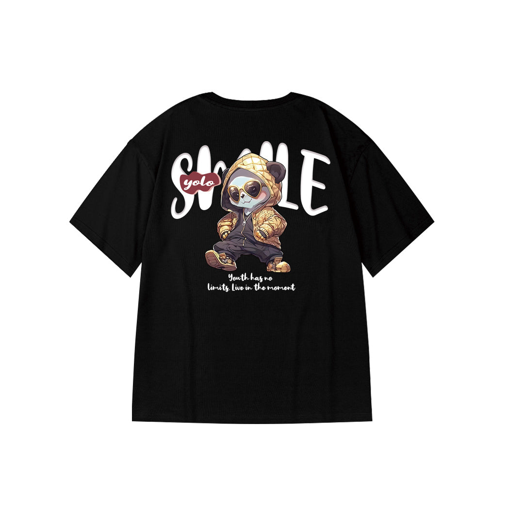 "YOLO SMILE BEAR" Oversized Tee - 2518