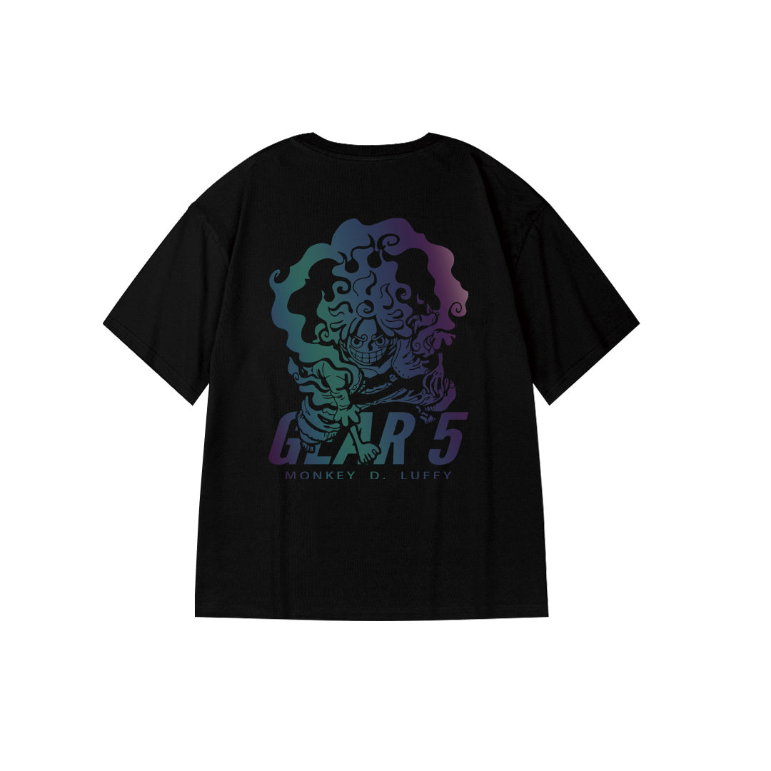 "LUFFY GEAR5" Reflective Print Oversized Tee - 2530