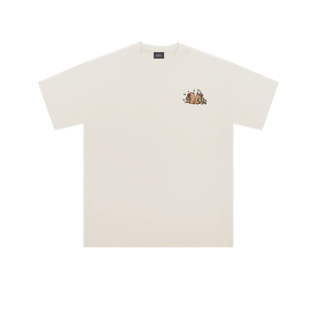 ”KNOWLEDGE CAPYBARA" Oversized Tee - 3679