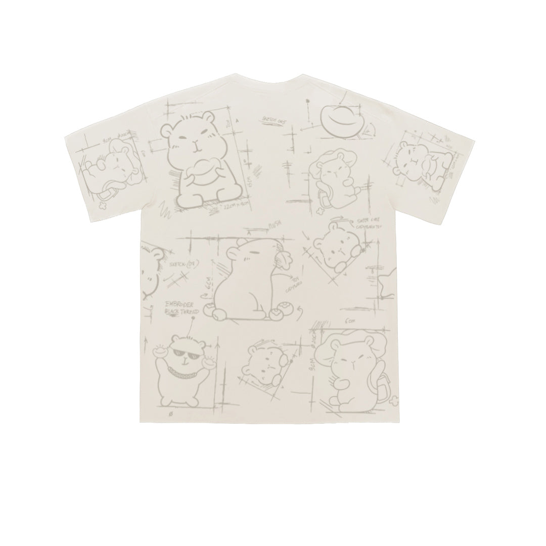 Graffiti Capybara Oversized Tee - 3652