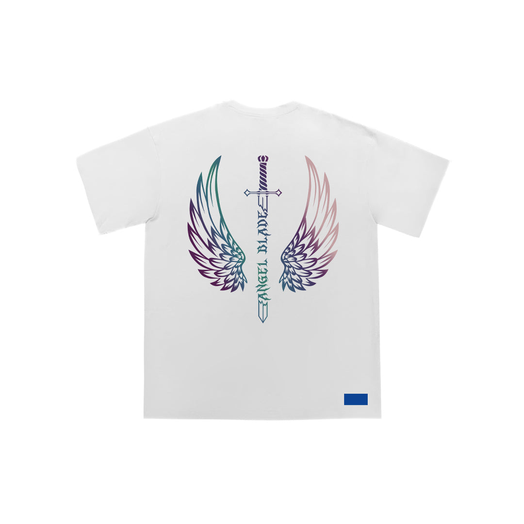 “Angel Blade” Colorful reflective printing Oversized Tee - 2929