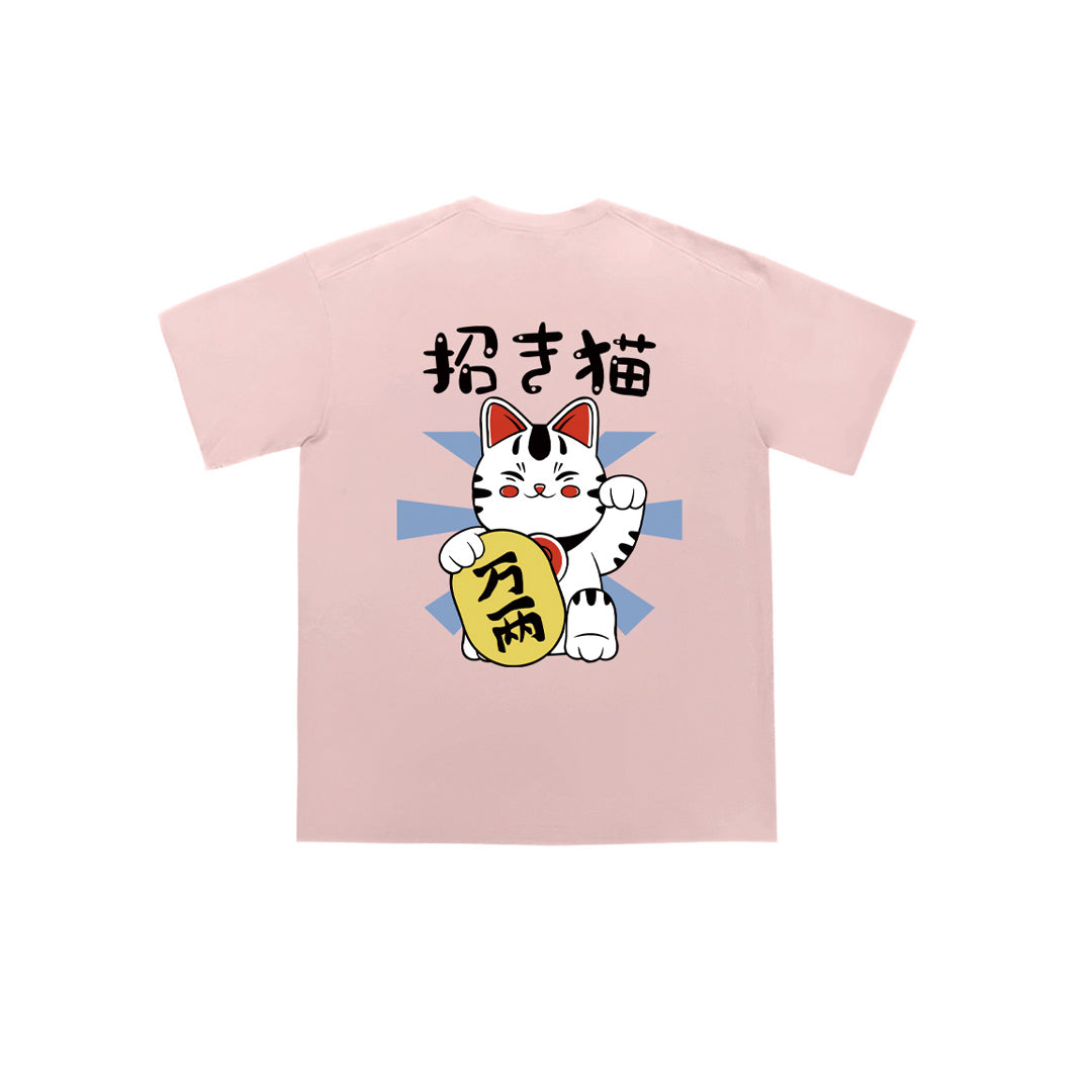 Fortune Cat Oversized Tee - 2045