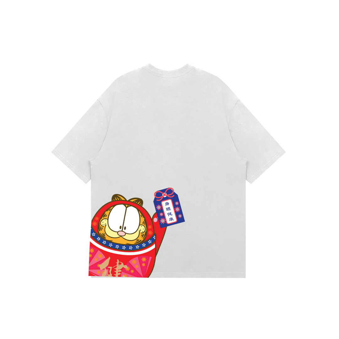 "Garfield holding fortune bag" High Graded Odell Fabric Oversized Tee 2709