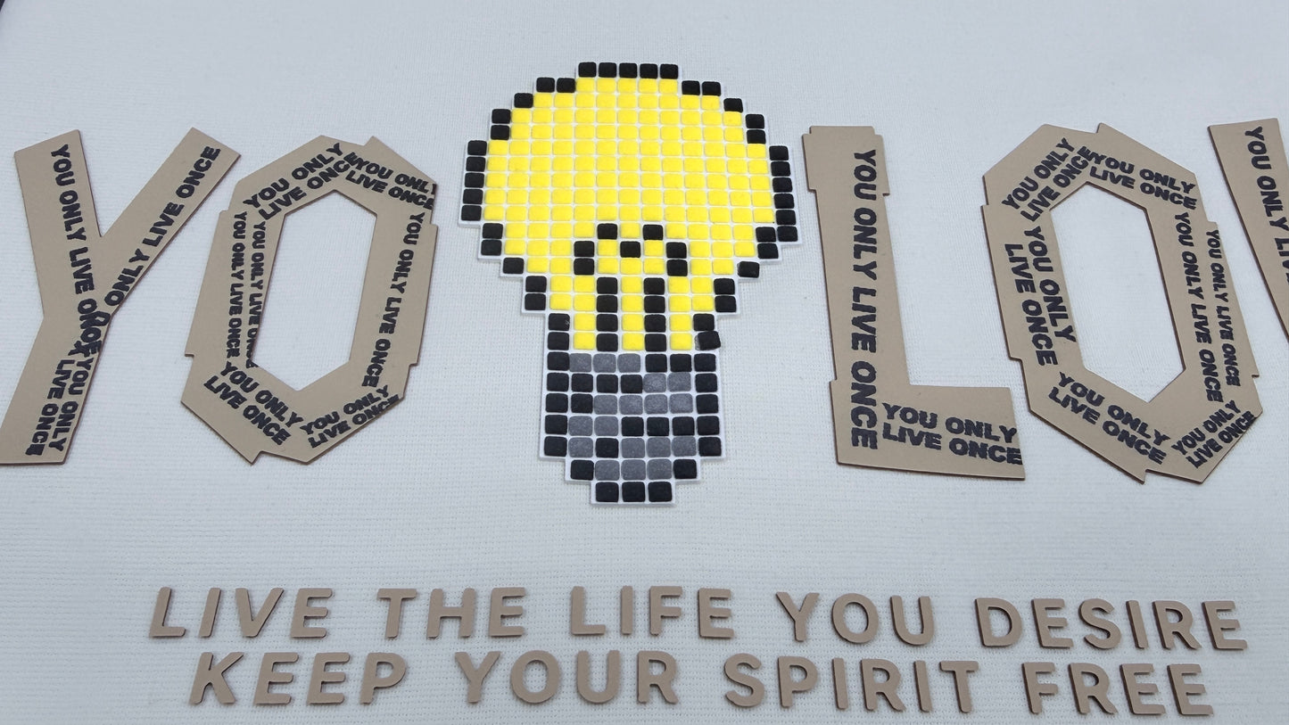 ”YOLO" 3D Foam Print Oversized Tee -3811