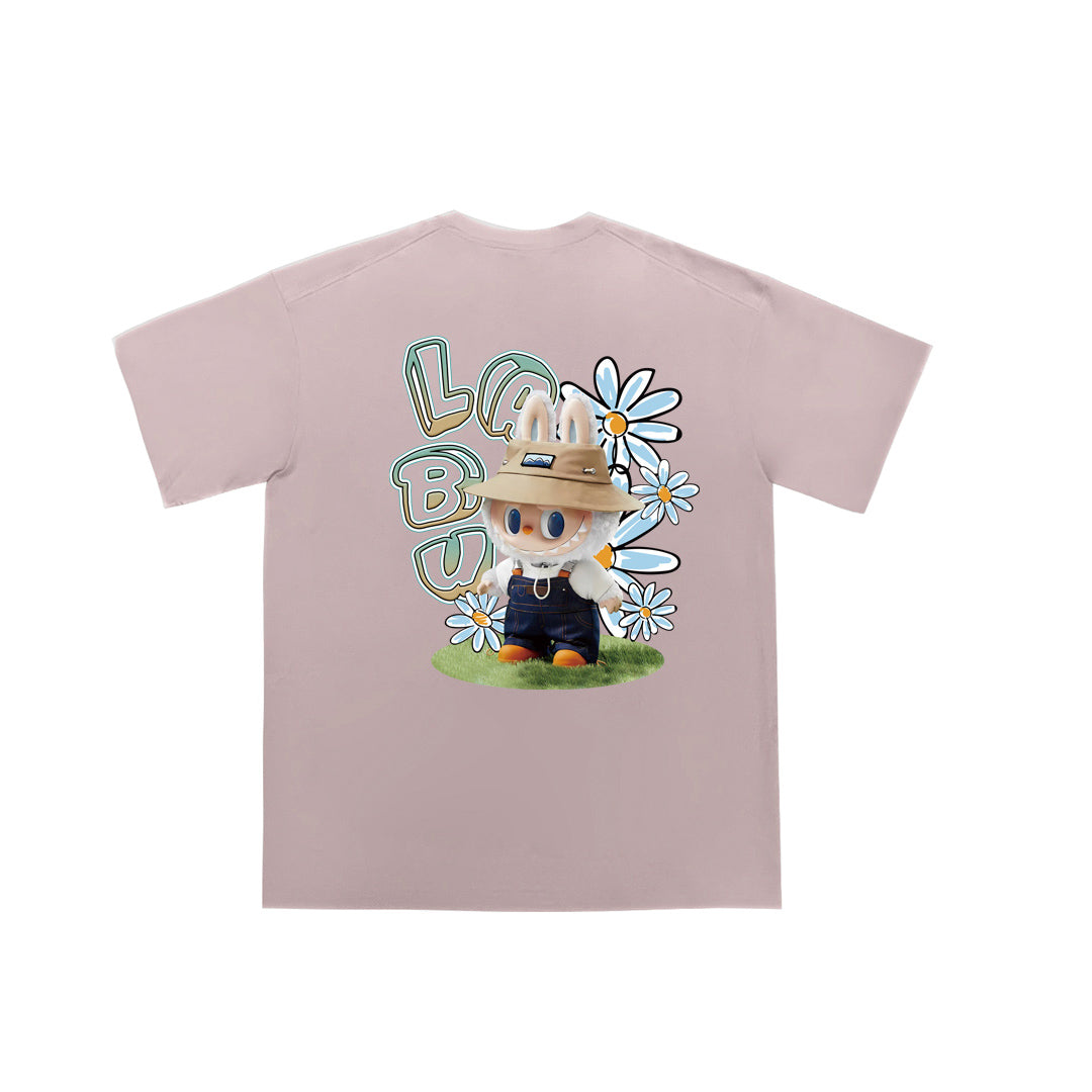 "Cute Labubu in floral charm" Oversized Tee - 2083