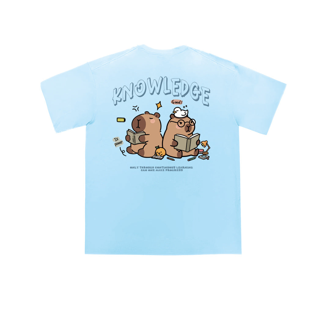 ”KNOWLEDGE CAPYBARA" Oversized Tee - 3679
