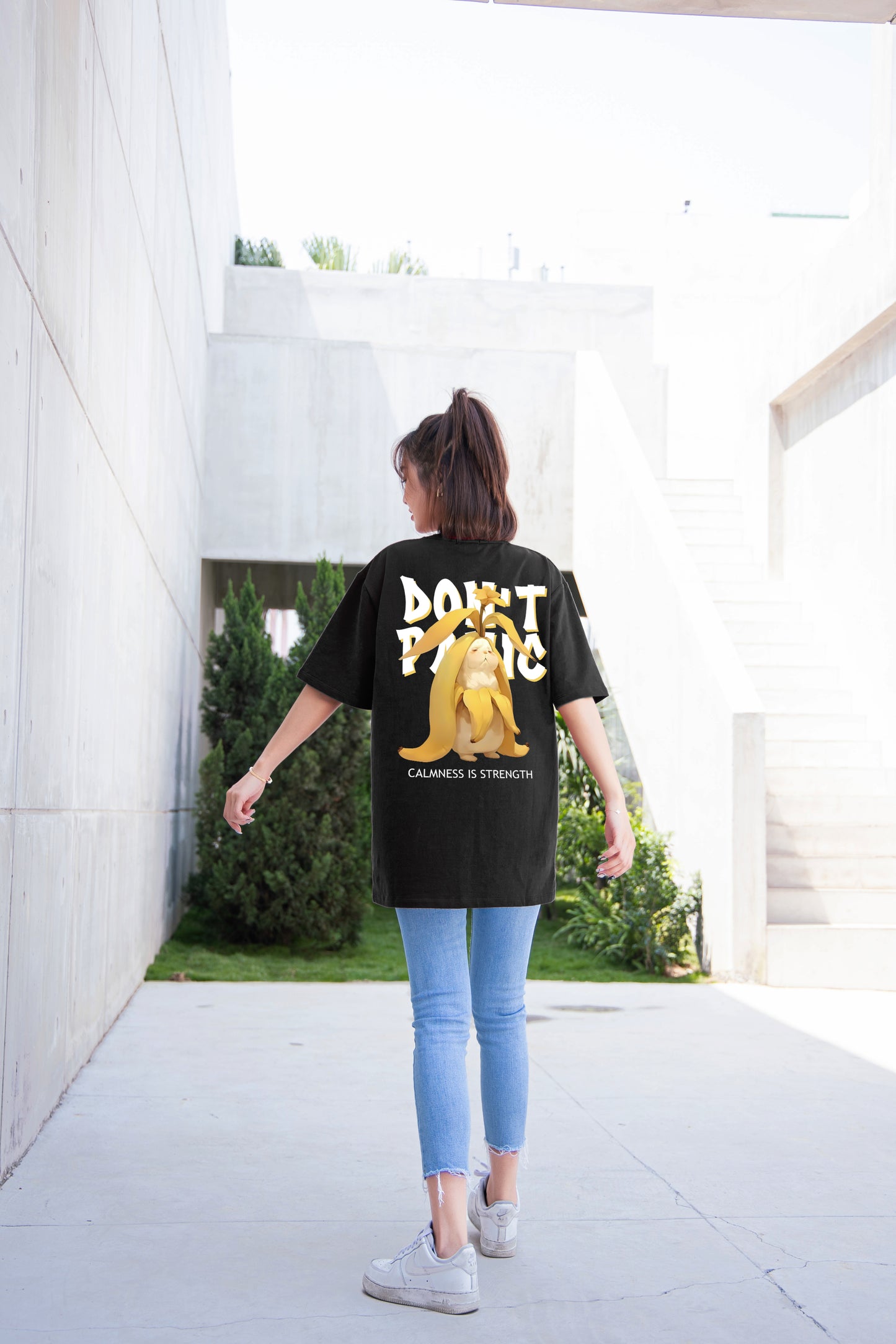 "Don't Panic! Bunny" Oversized Tee - 2060