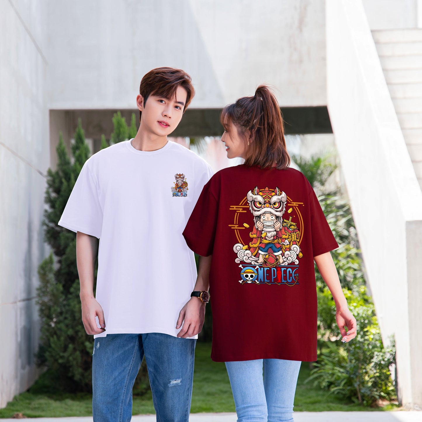 "Lion Dance Luffy" Oversized Tee - 2968