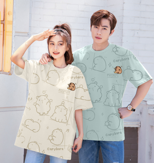 "CUTE"CAPYBARA Oversized Tee - 3539