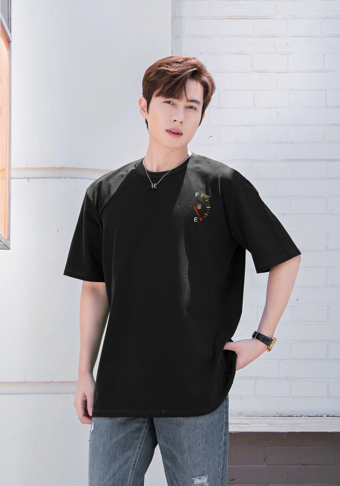 "Full or Empty" Oversized Tee - 3562