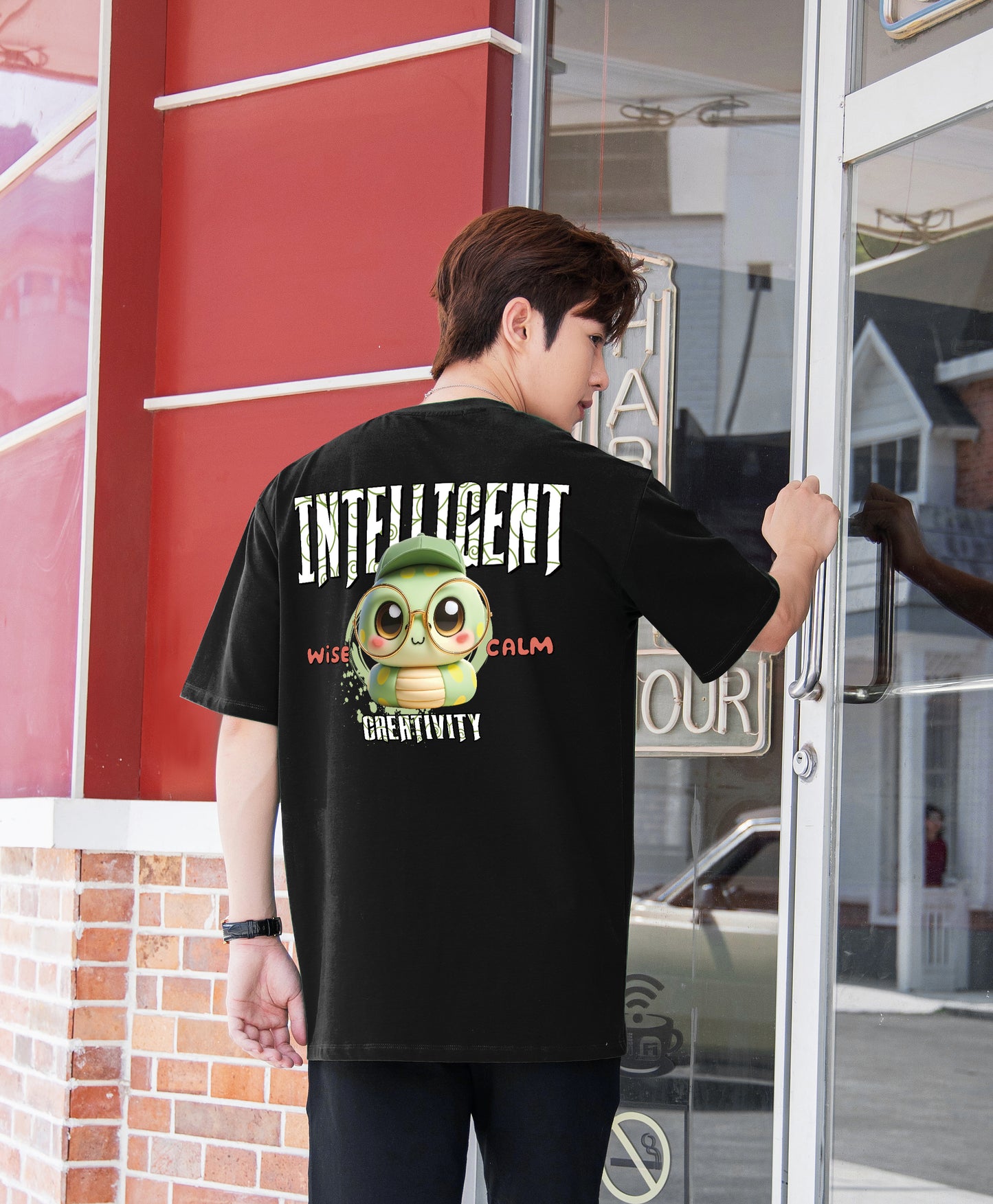 "INTELLIGENT SNAKE" Oversized Tee - 2973