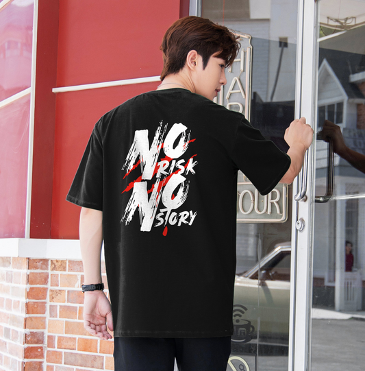 "NO RISK NO STORY" Oversized Tee - 3566