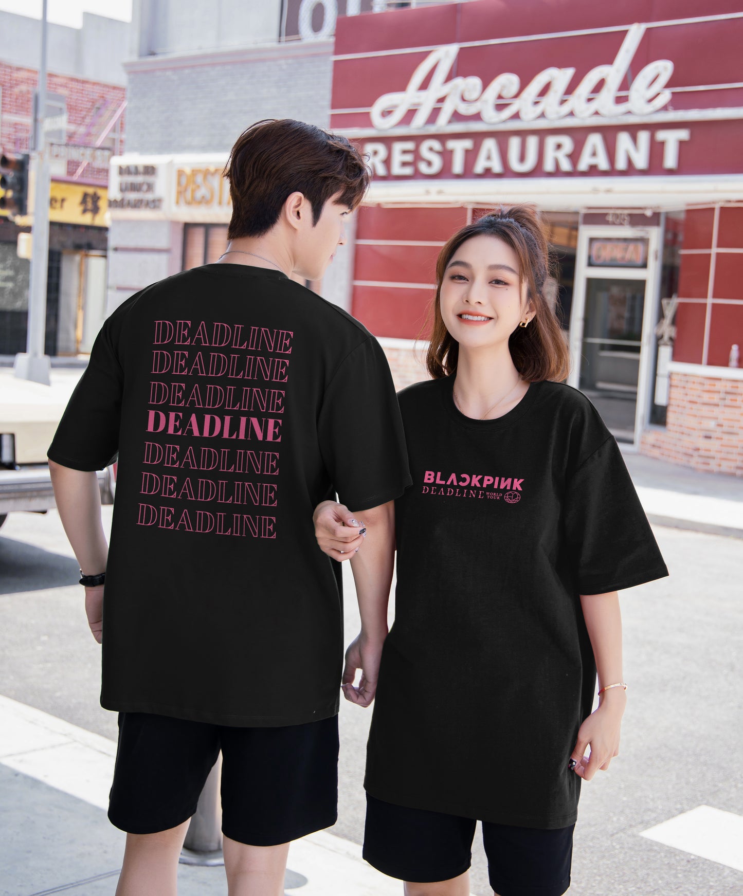 "BLACK PINK" Oversized Tee - 3577
