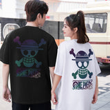 "The Straw Hat Pirates" Drop-Shoulder Reflective Print Oversized Tee - 2865