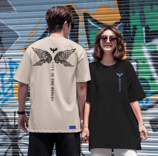 “AWESOME Wing" printing Oversized Tee - 2930