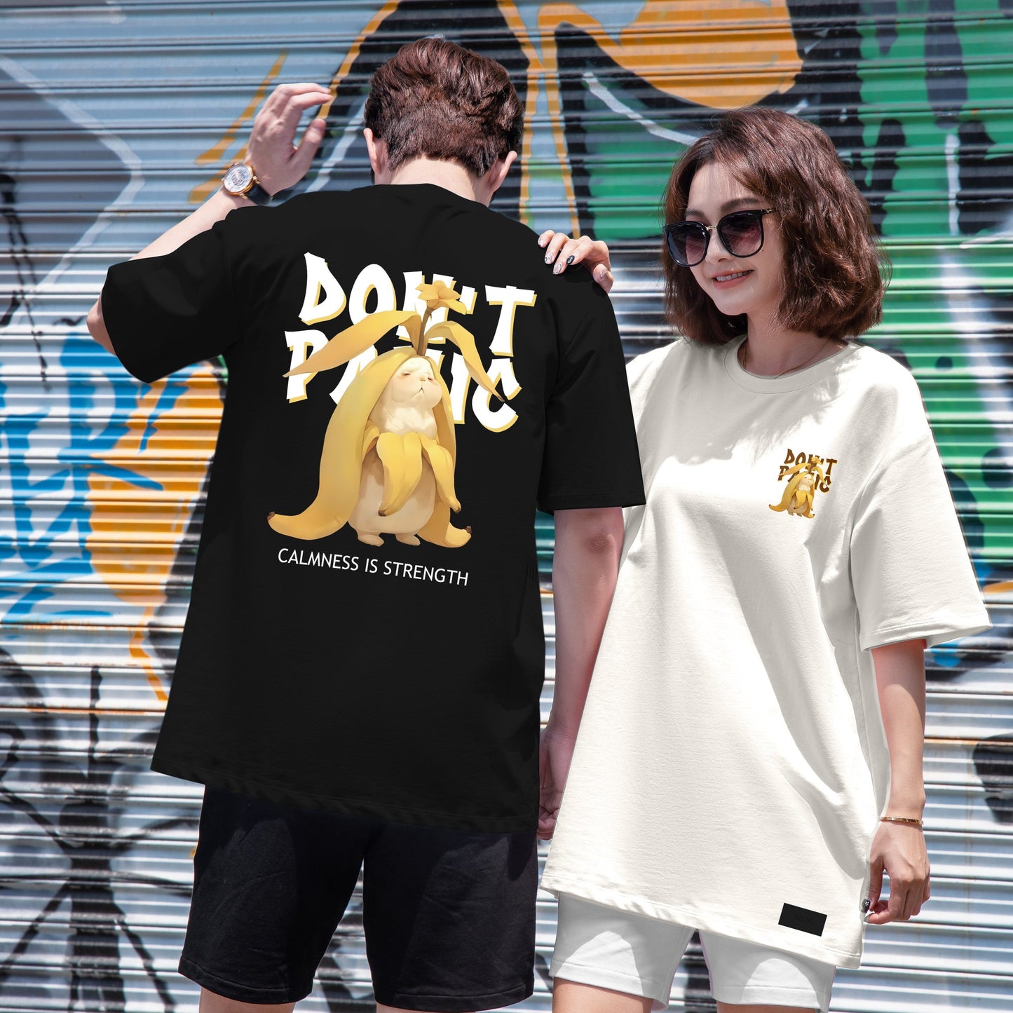 "Don't Panic! Bunny" Oversized Tee - 2060