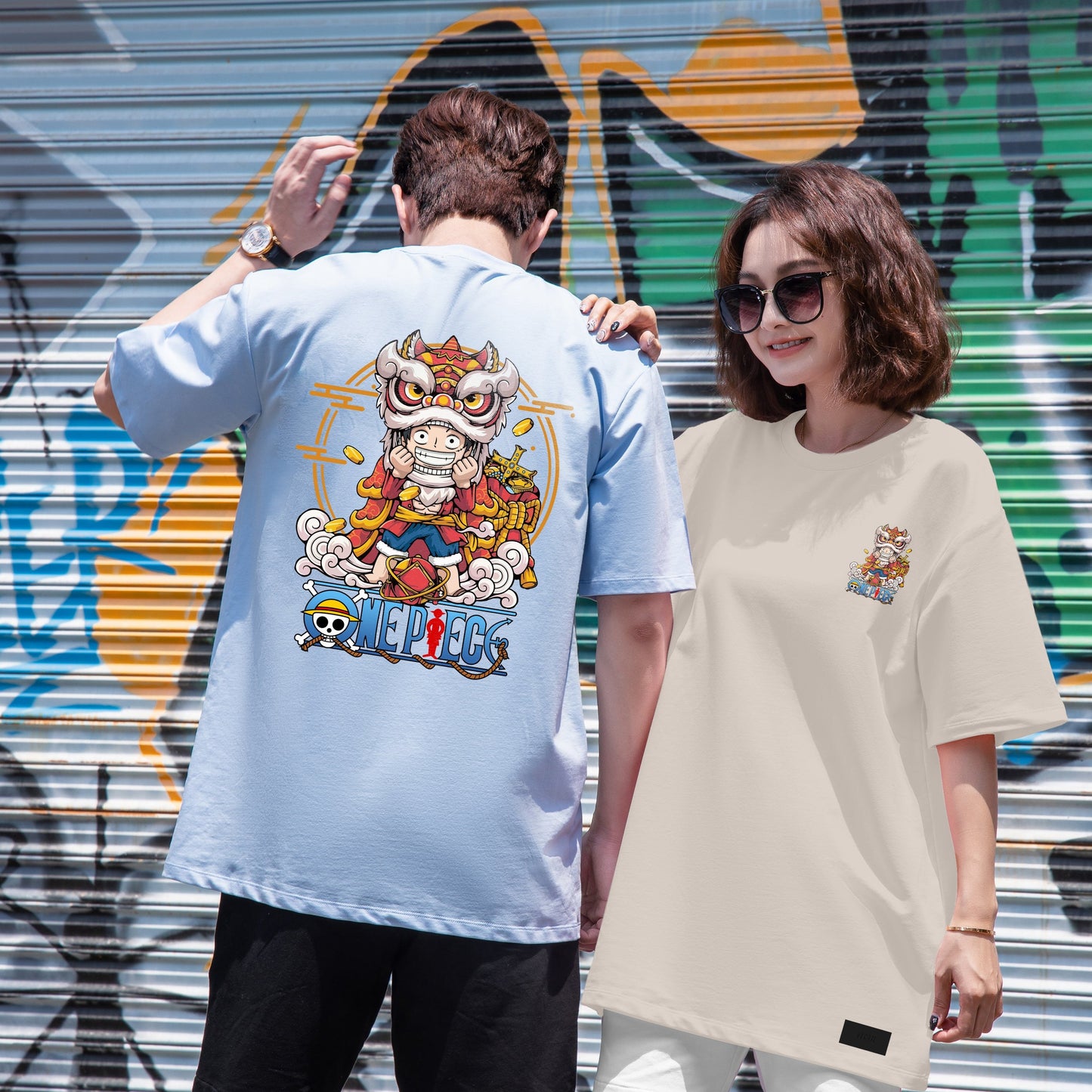 "Lion Dance Luffy" Oversized Tee - 2968