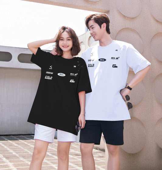 "Logo text design” Oversized Tee - 2903